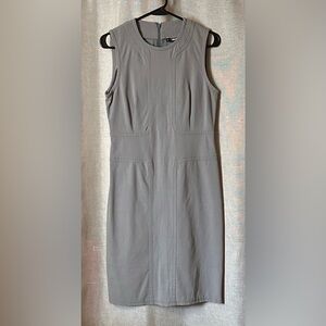 DKNY•sleeveless crewneck dress•size 8•cotton/rayon/wool/spandex blend•gray/grey